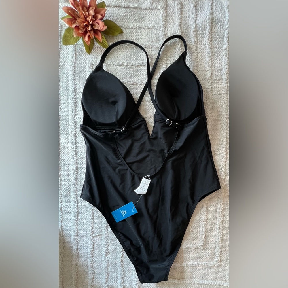 CUPSHE Black Bathing Suit Swimsuit One Piece- Size XL - Picture 2 of 2